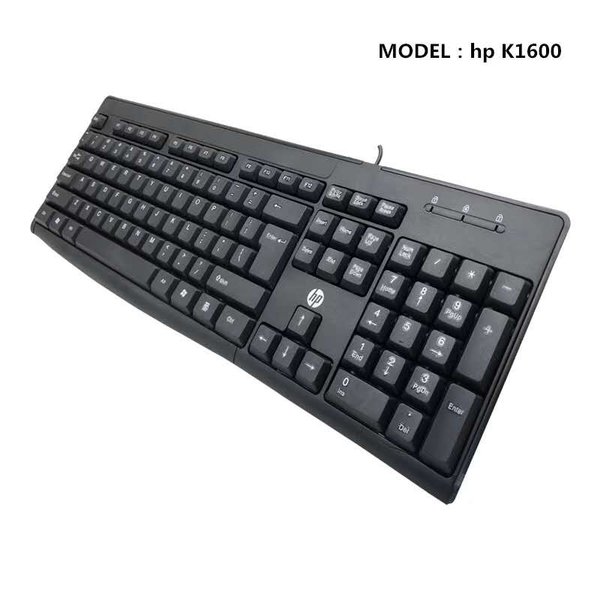 Product details of Hp K1600 Keyboard | Wired Keyboard Black Standard 104-key layout Ergonomically streamlined design Slim Ultra compact keyboard Thin border holistic design Colour: Black